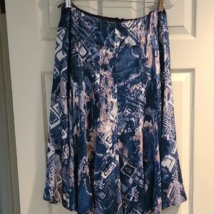 Abstract Blue and Taupe Women's Skirt